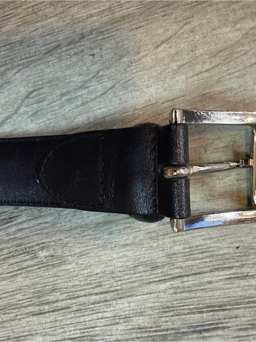 Polo Ralph Lauren Genuine Italian Leather Black Belt 36/95 Leather Metal Plate